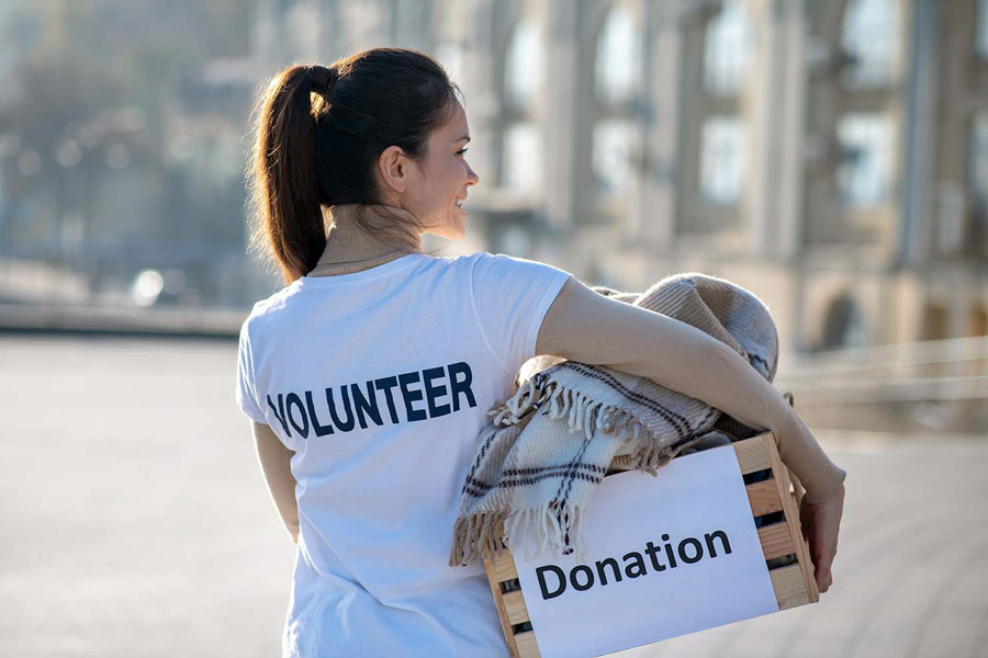 Volunteer with donation