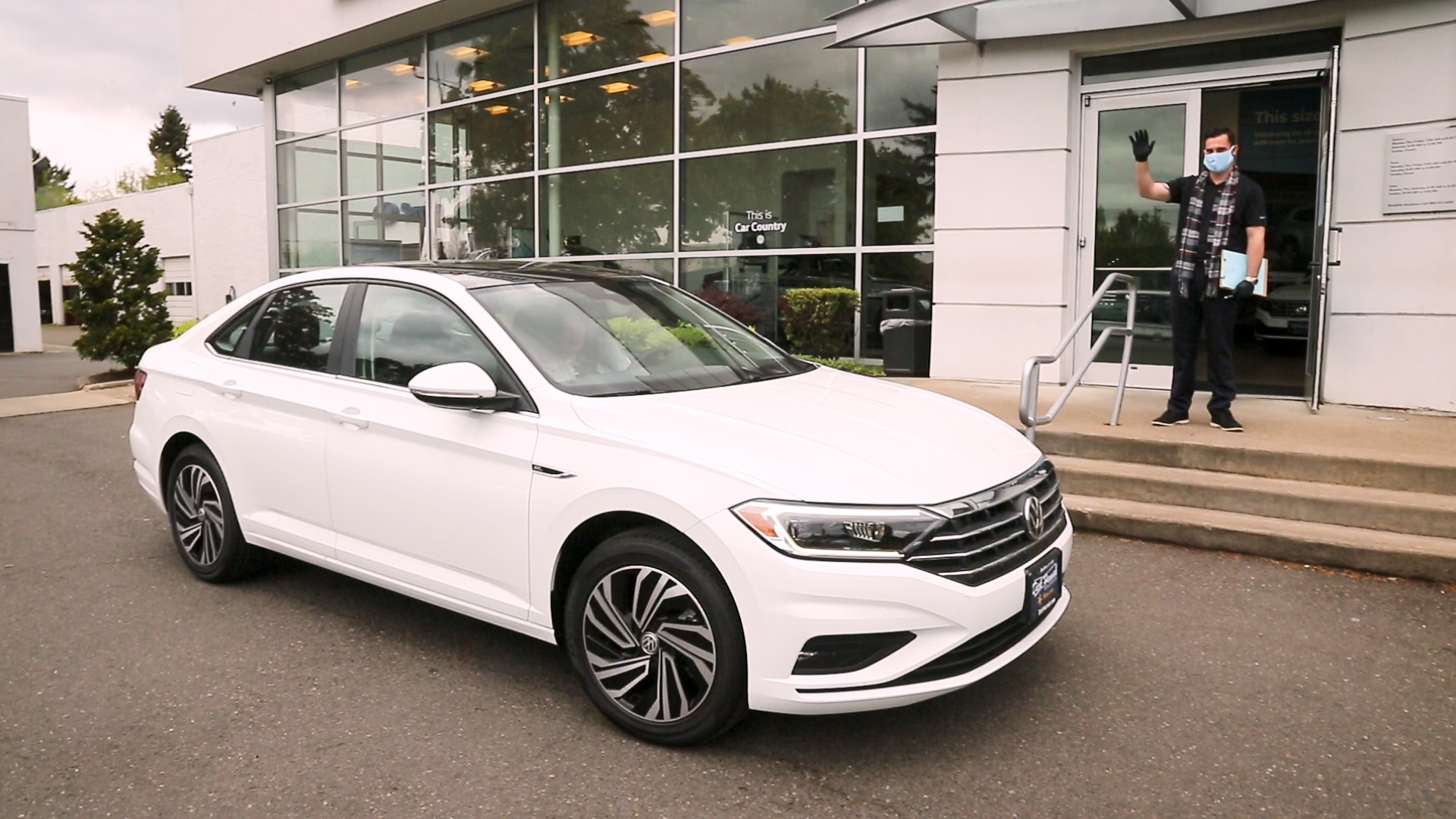 White Volkswagen Jetta Test Drive