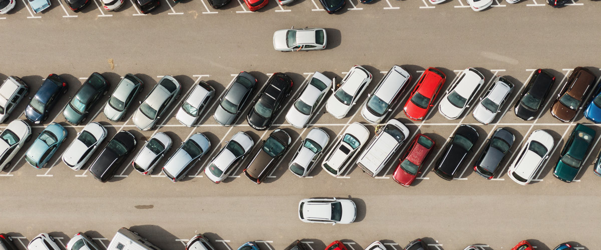 cars in parking lot