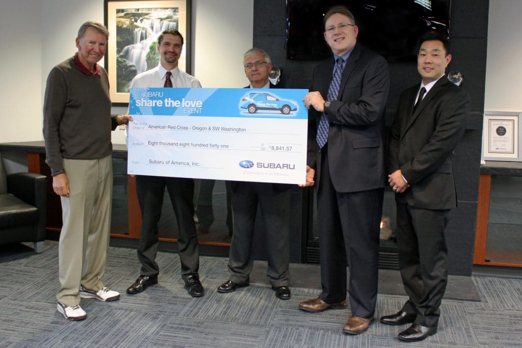 Dick Hannah Subaru donates over $8,800 to the American Red Cross - Oregon & SW Washington