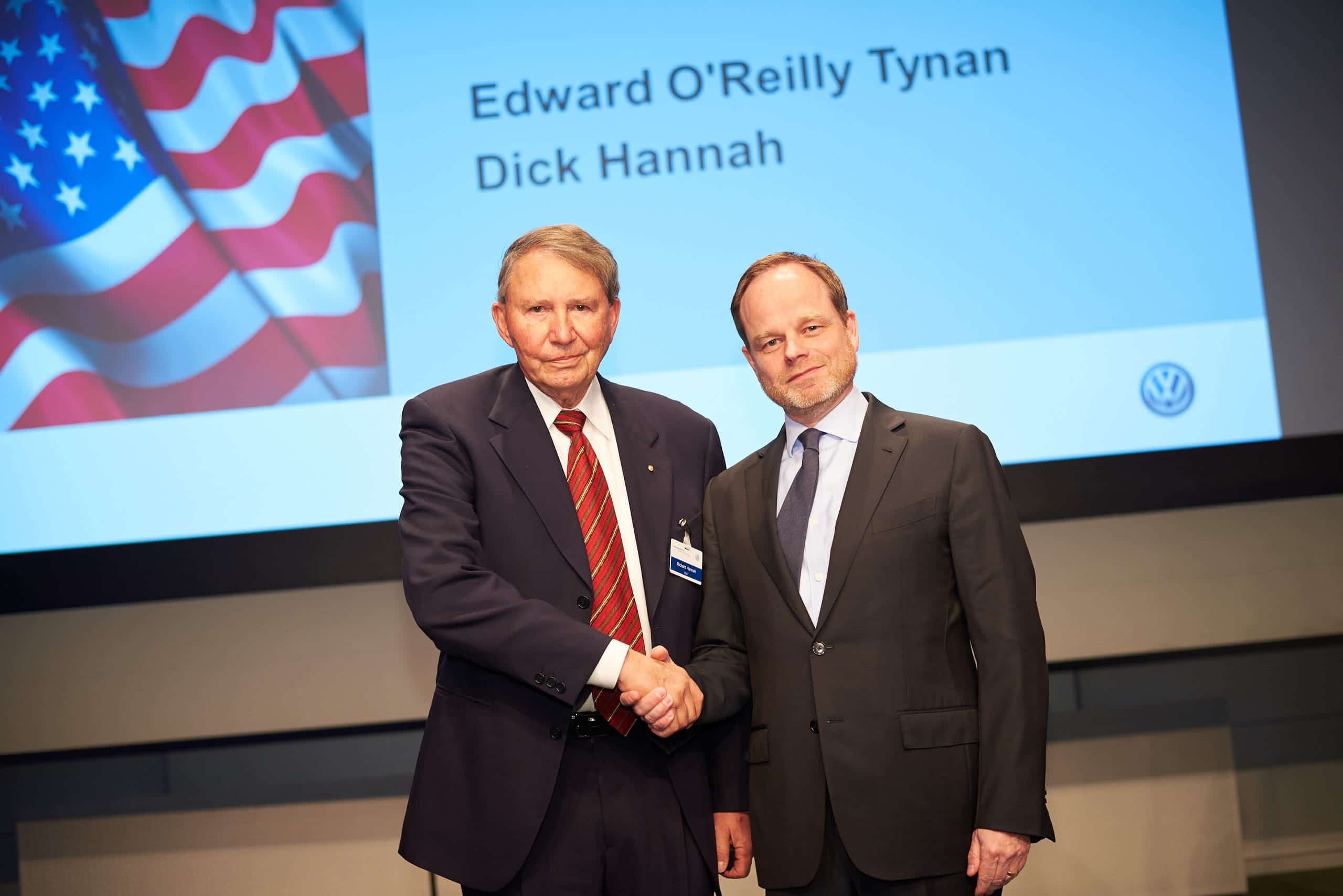Dick Hannah, President of Dick Hannah Dealerships, & Ludger Fretzen, Volkswagen of America.